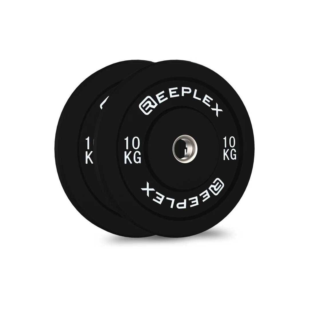 Reeplex 10kg Black Bumper Plates Pair V2 - Image 3