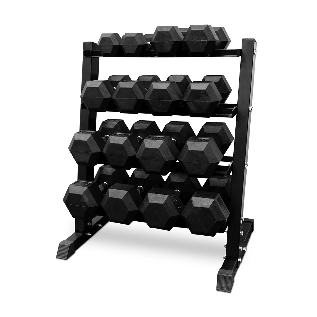 5-25kg Rubber Hex Dumbbell Set & Rack - Image 5