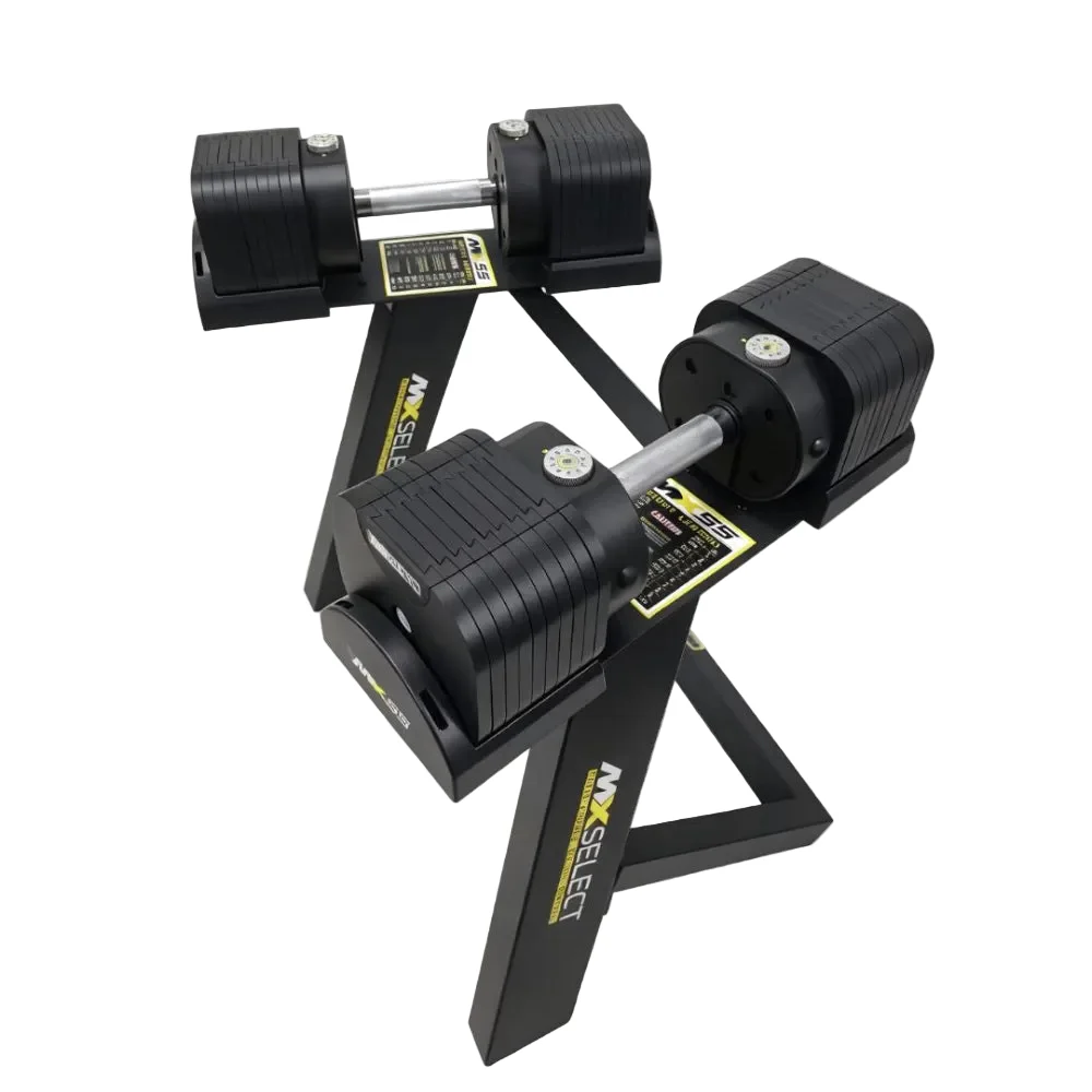 Adjustable Dumbbell Set 5kg - 25kg Pair MX55 with Stand - Image 4