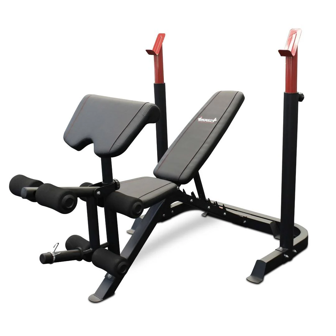 BP7 Bench Press & Squat Rack + Leg Developer with 120kg Olympic Barbell Weight Set - Image 5