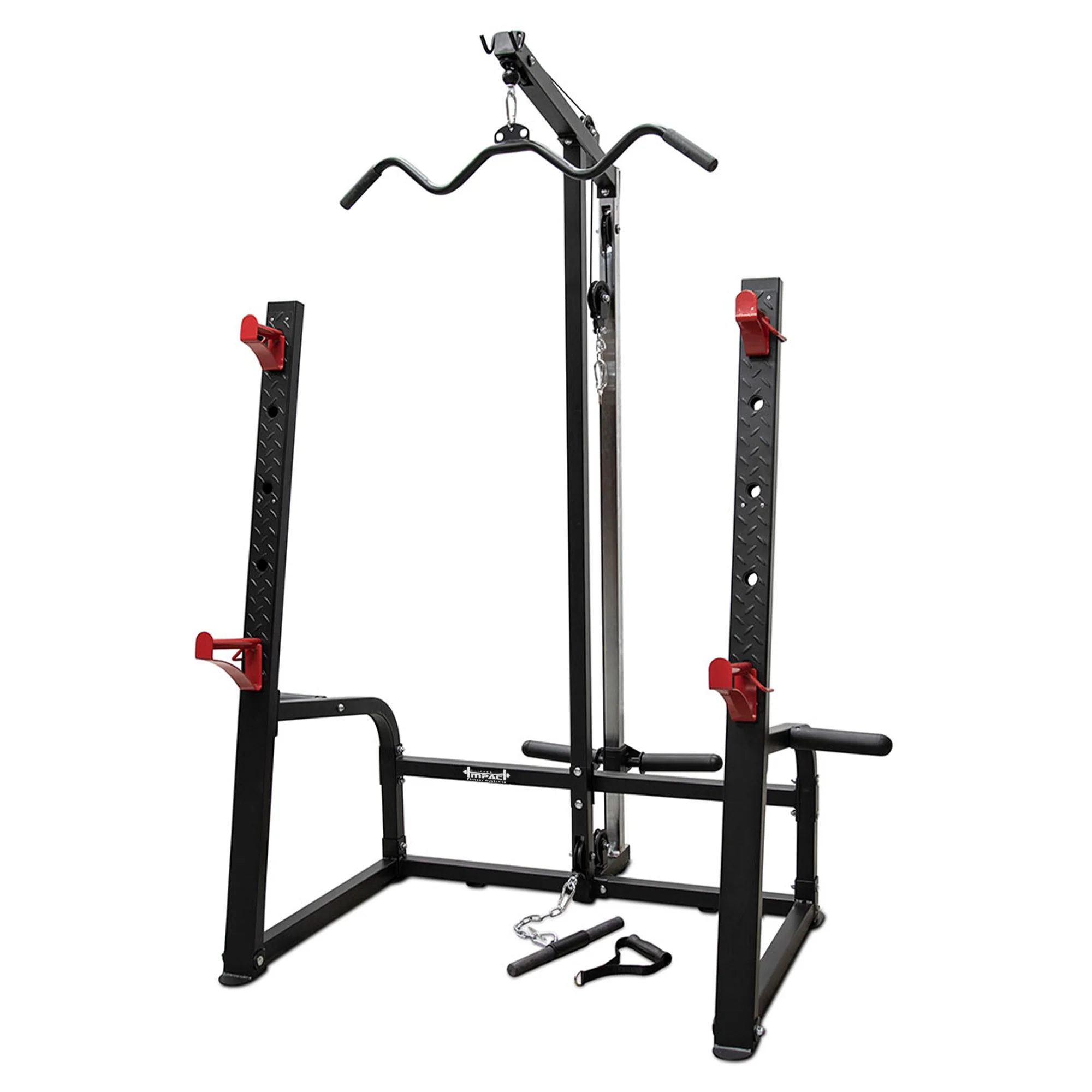 Squat Rack & Lat Pulldown + Adjustable Bench + 120kg Olympic Black Bumper Weight Set - Image 3