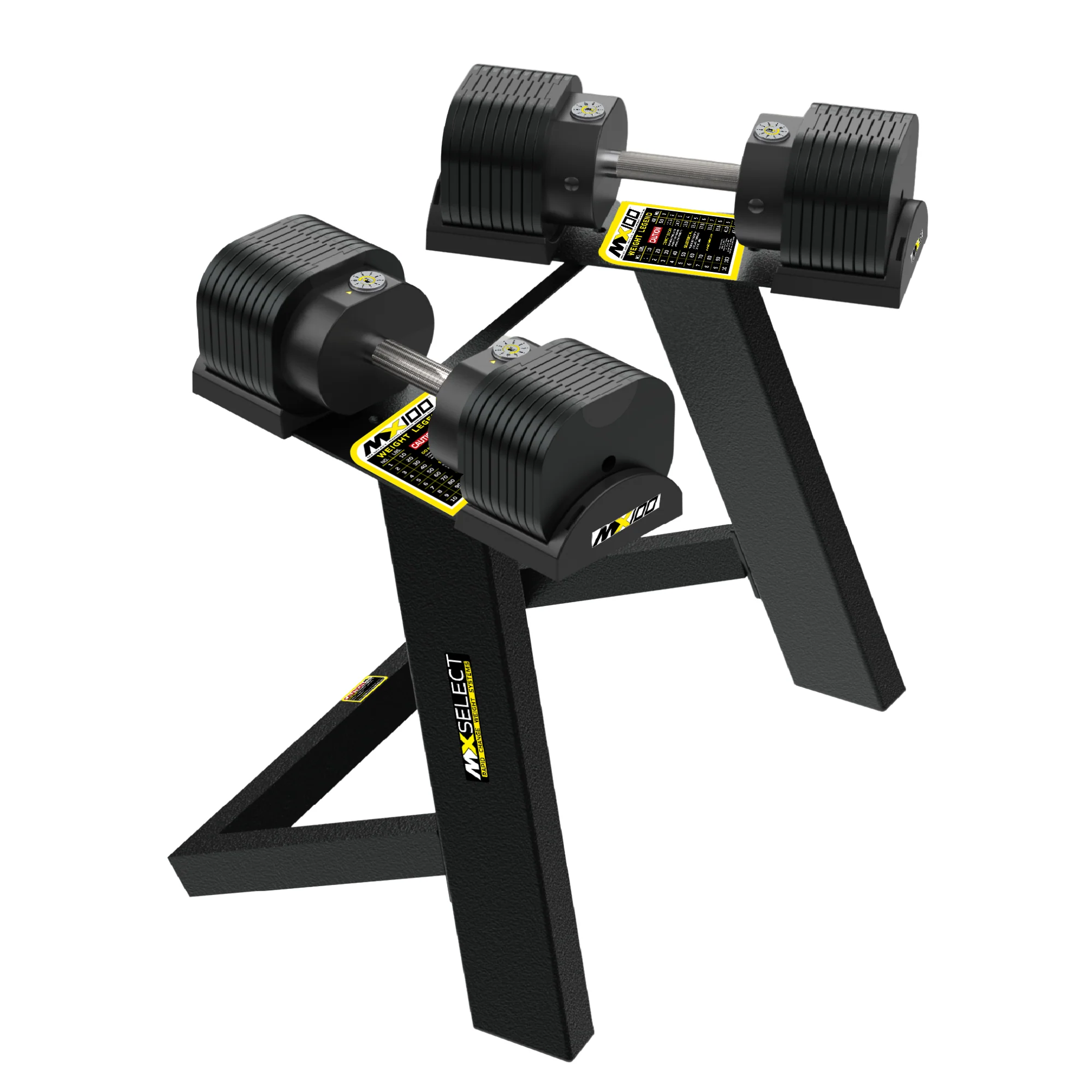 MX100 Rapid Change Dumbbell + MX125 Rapid Change Barbell System with Stand Set - Image 3