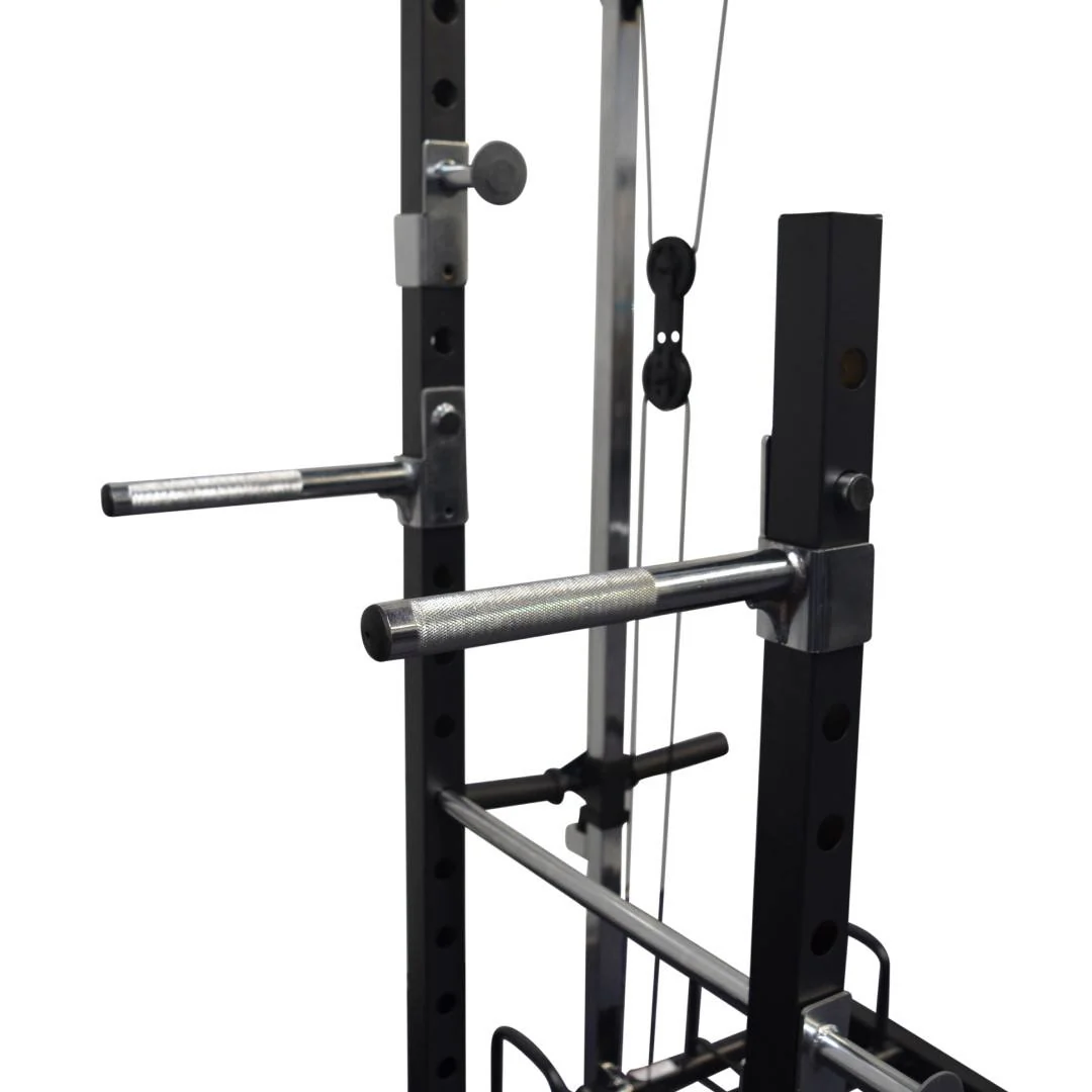 Squat Rack With Lat Pulldown + Adjustable Bench + Olympic Barbell Weight Set - Image 5