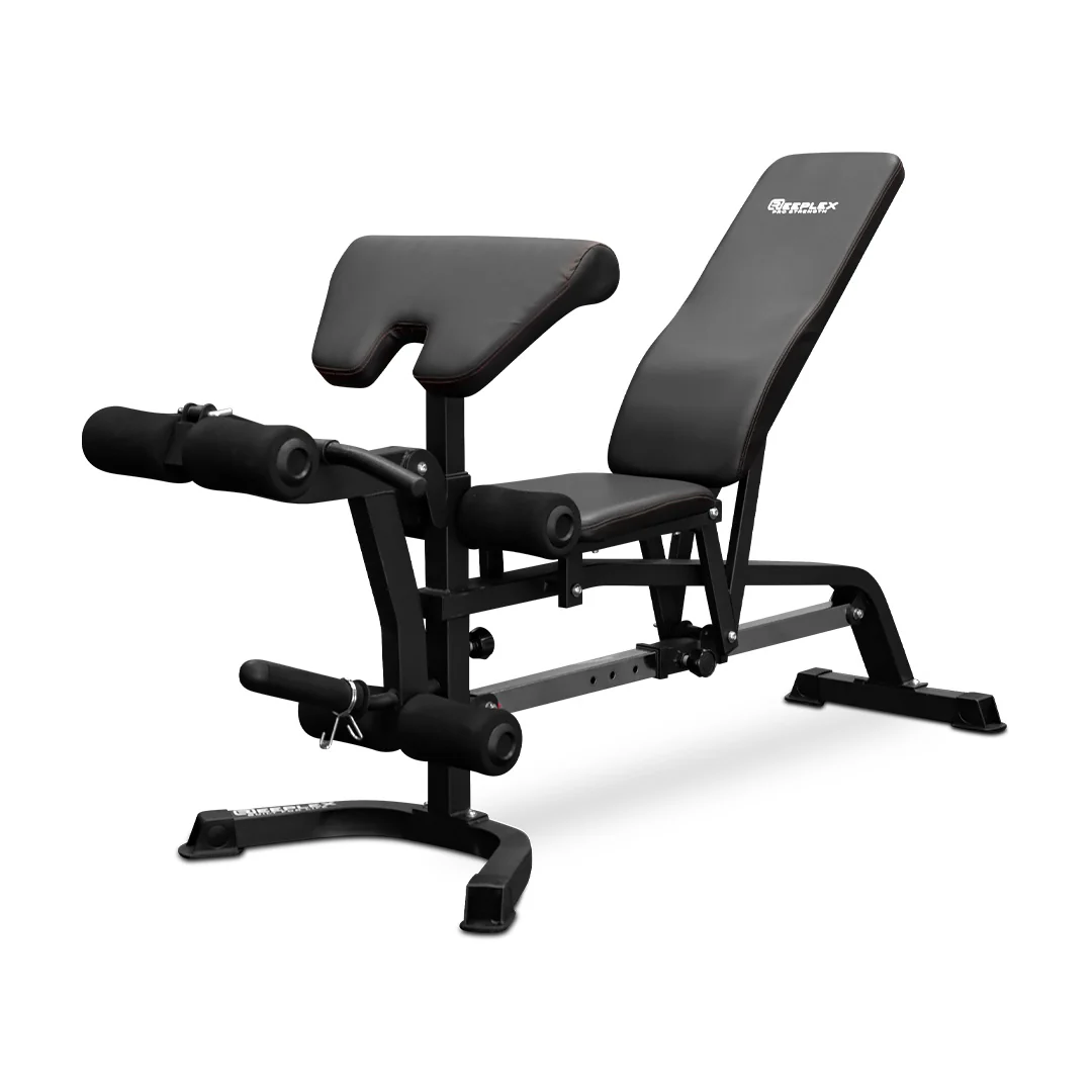 Squat Rack With Lat Pulldown + Adjustable Bench + Olympic Barbell Weight Set - Image 7