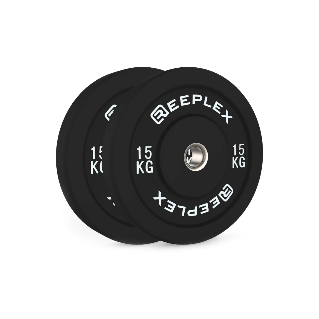 Reeplex 15kg Black Bumper Plates Pair V2 - Image 3