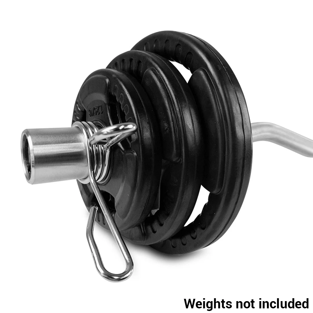 Reeplex Olympic Commercial EZ Curl Barbell with Clips - Image 6