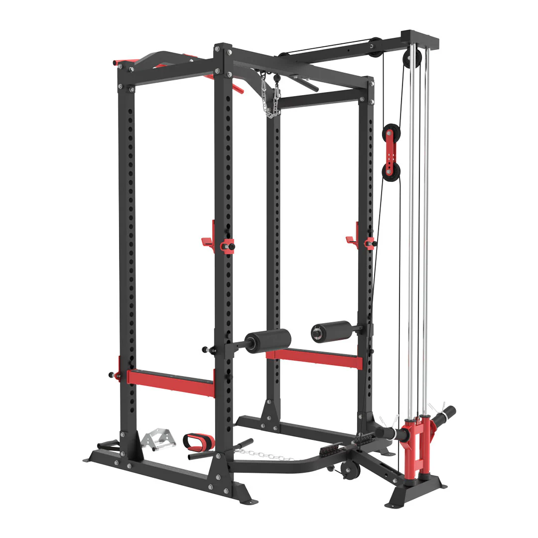 Reeplex Power Rack with Lat Pulldown + Adjustable Bench + 120kg Olympic Barbell Weight Set - Image 10