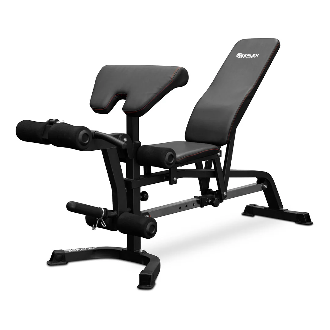 Reeplex Power Rack with Lat Pulldown + Adjustable Bench + 120kg Olympic Barbell Weight Set - Image 12
