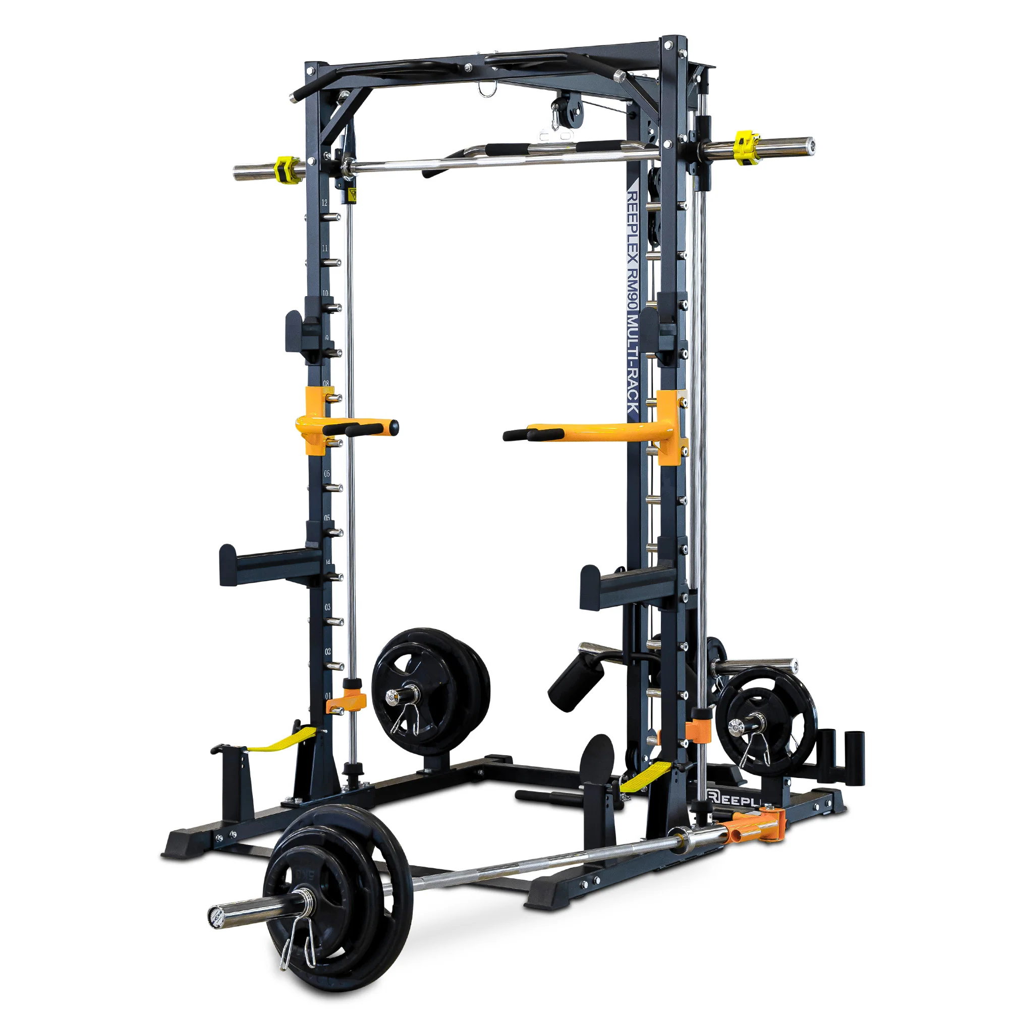 Reeplex RM90 Smith Machine + Squat Rack + Lat Pulldown + Bench + 100kg Olympic Weights - Image 5