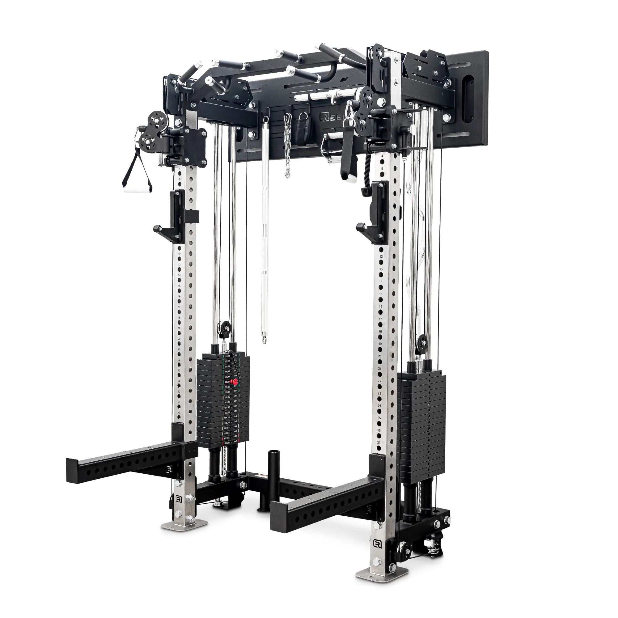 Reeplex Wall Mounted Multi-Functional Trainer with 2 x 90kg Weight Stacks & Attachments
