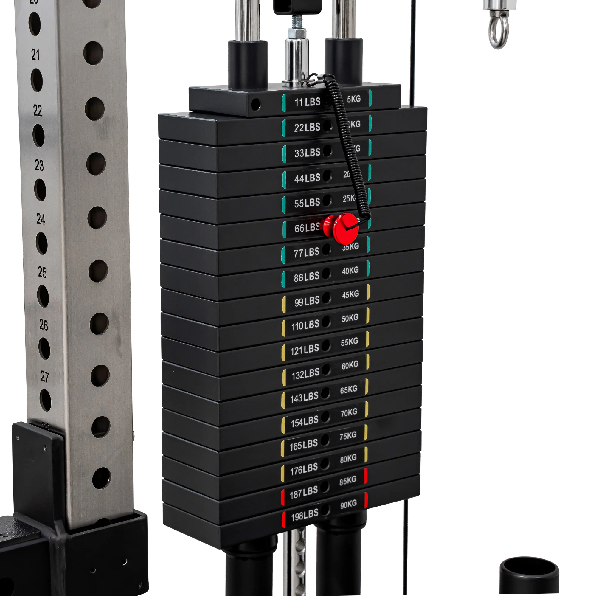 Reeplex Wall Mounted Multi-Functional Trainer with 2 x 90kg Weight Stacks & Attachments - Image 12